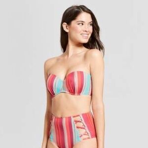 L shade & shore cut out vacay retro high waisted bottoms stripes
